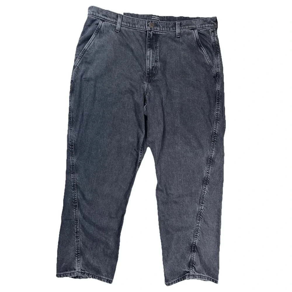 New Banana Republic Factory Gray High Rise Twisted Barrel Leg Jeans Sz 33/16 NWT